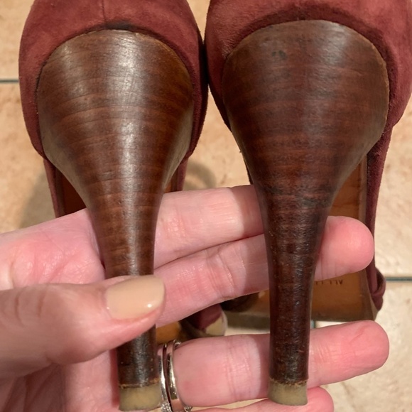 Joey O Leather Peep Toe Heels size 7.5 - Picture 9 of 12